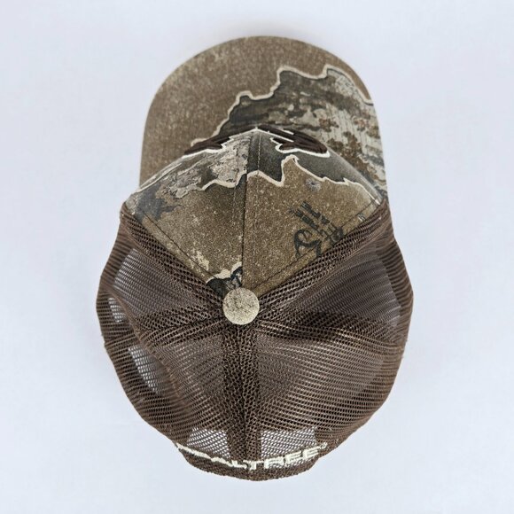 REALTREE Snapback Outdoor Cap Trucker Hat Classic Cap Brown Camo Mesh Antlers - Picture 6 of 11